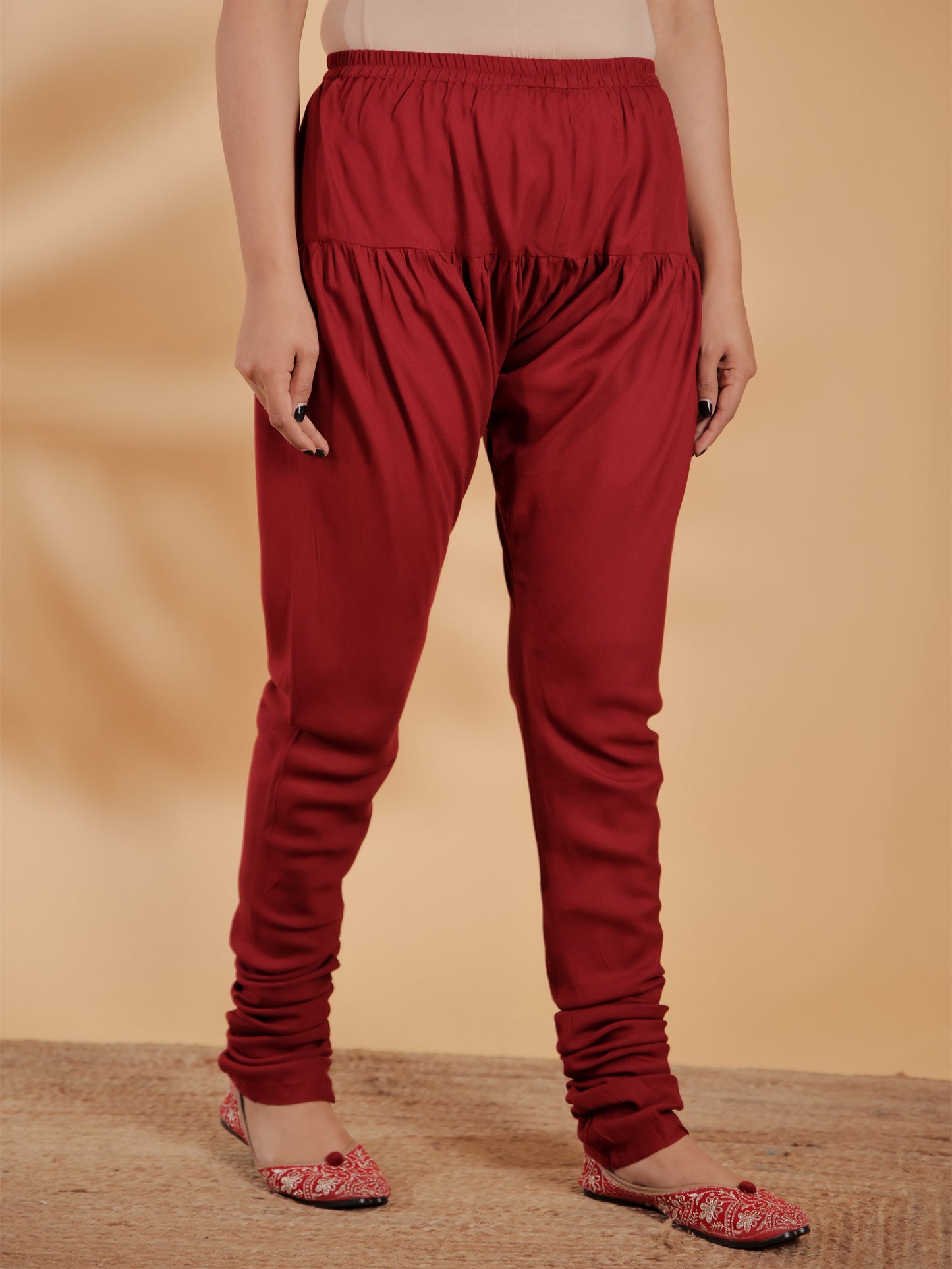 Soft Cotton Solid Red Churidar
