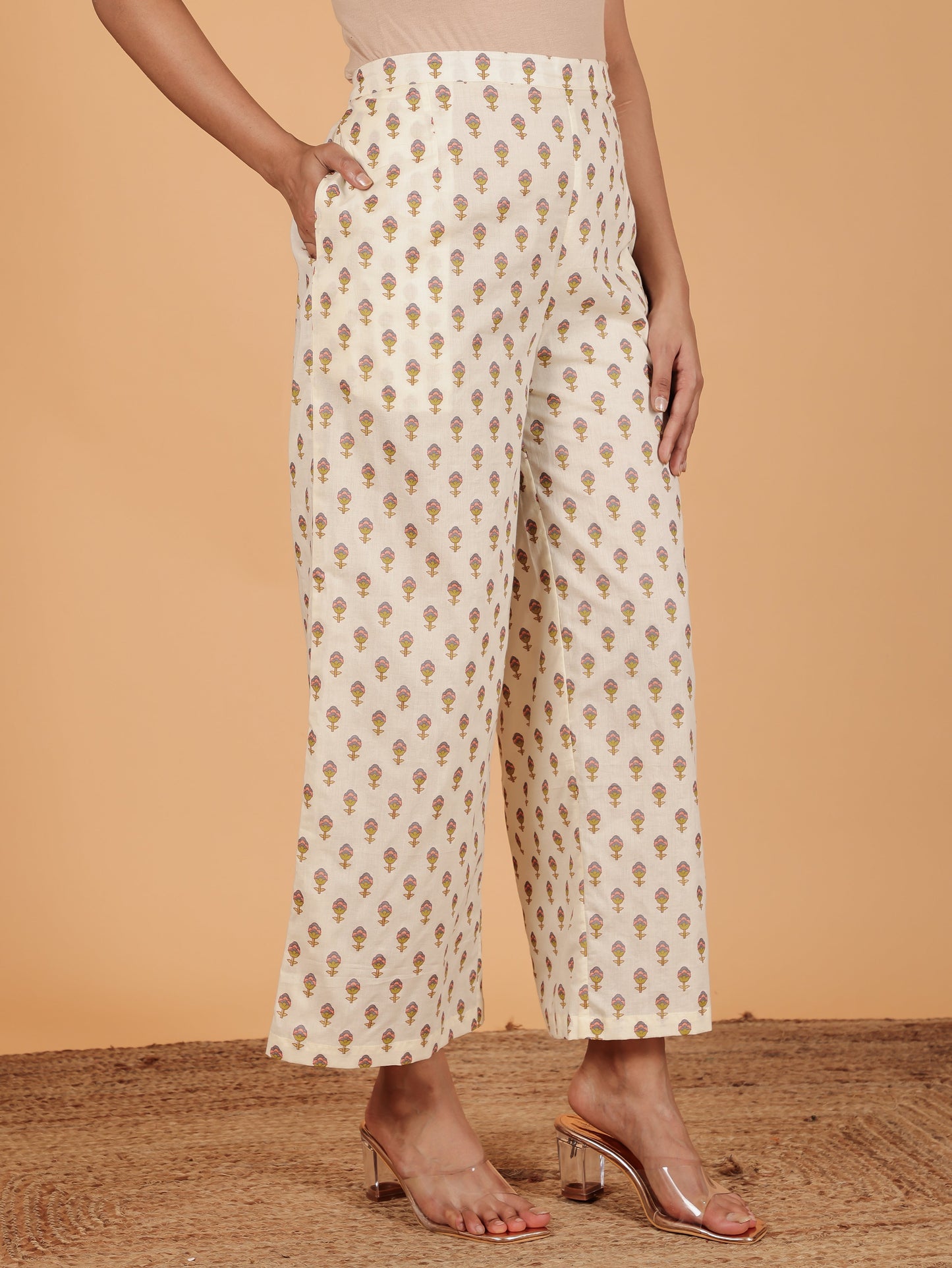Soft Cotton Butti Cream Palazzo
