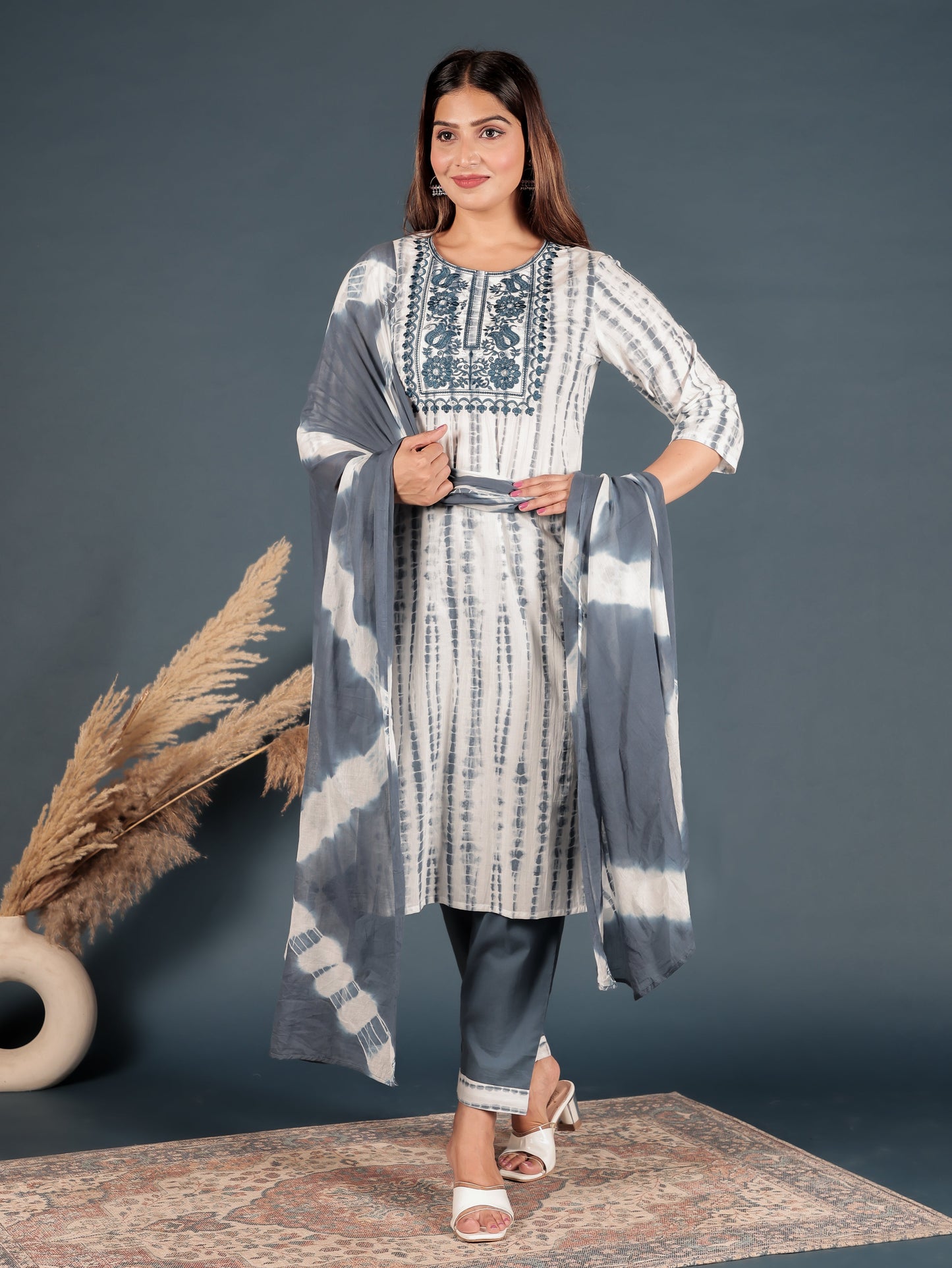Cotton Voile Tie-Dye Blue Dupatta