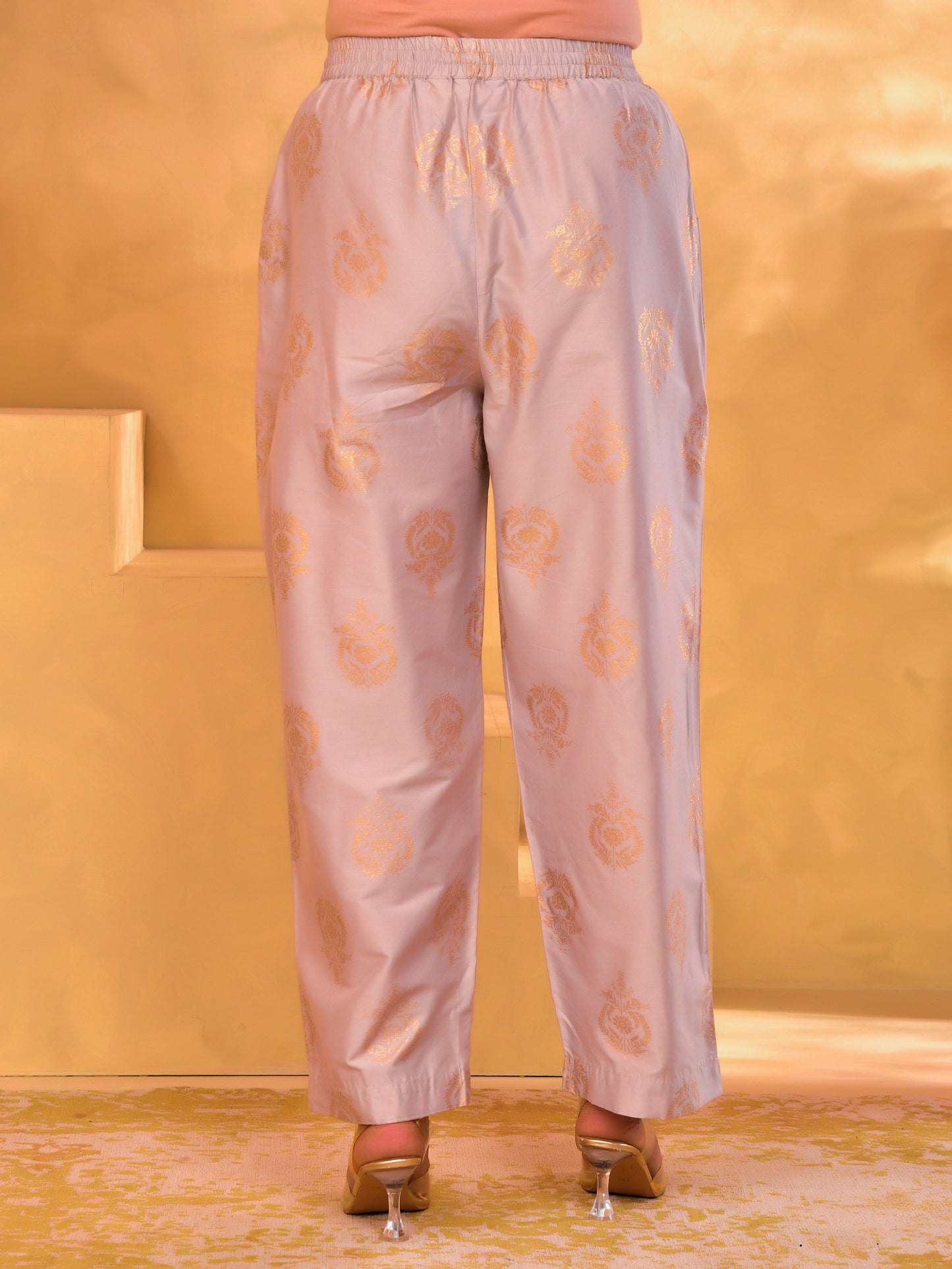Blended Silk Butta Beige Palazzo