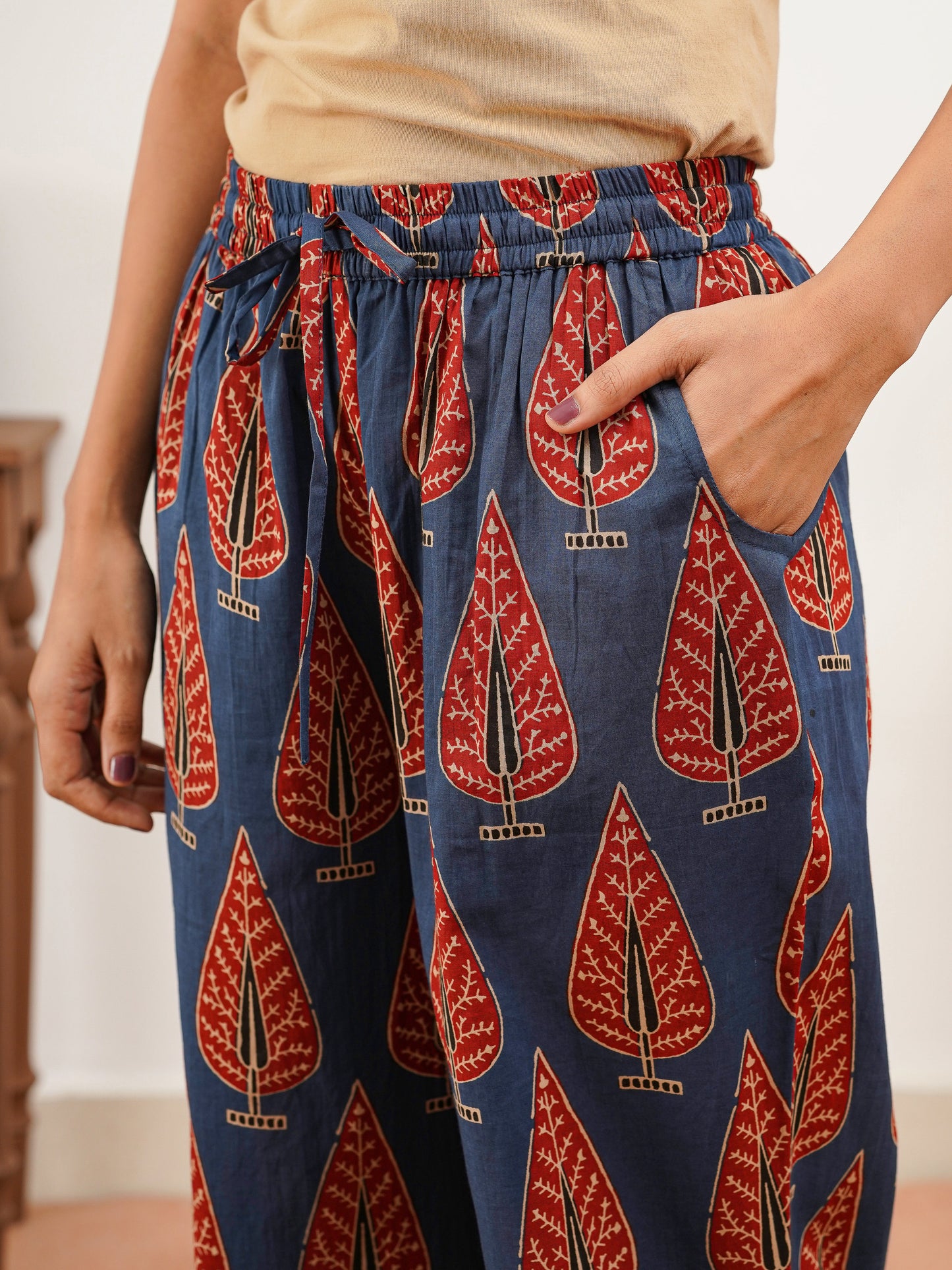Soft Cotton Butta Straight Blue Top