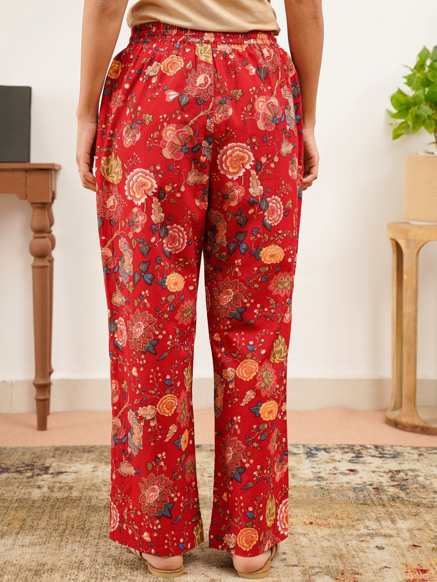 Soft Cotton Floral Red Pyjama
