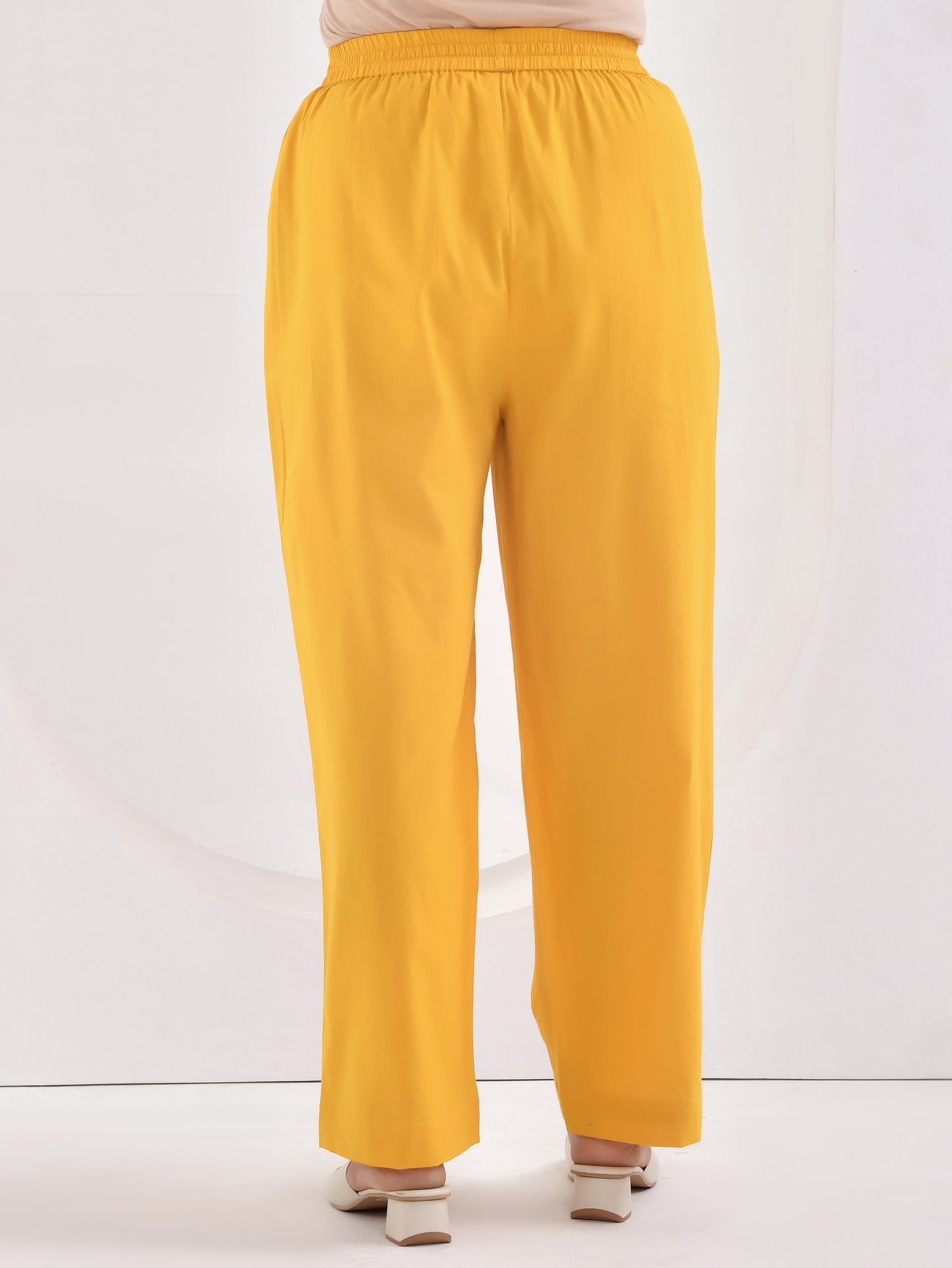 Soft cotton Solid Yellow Palazzo