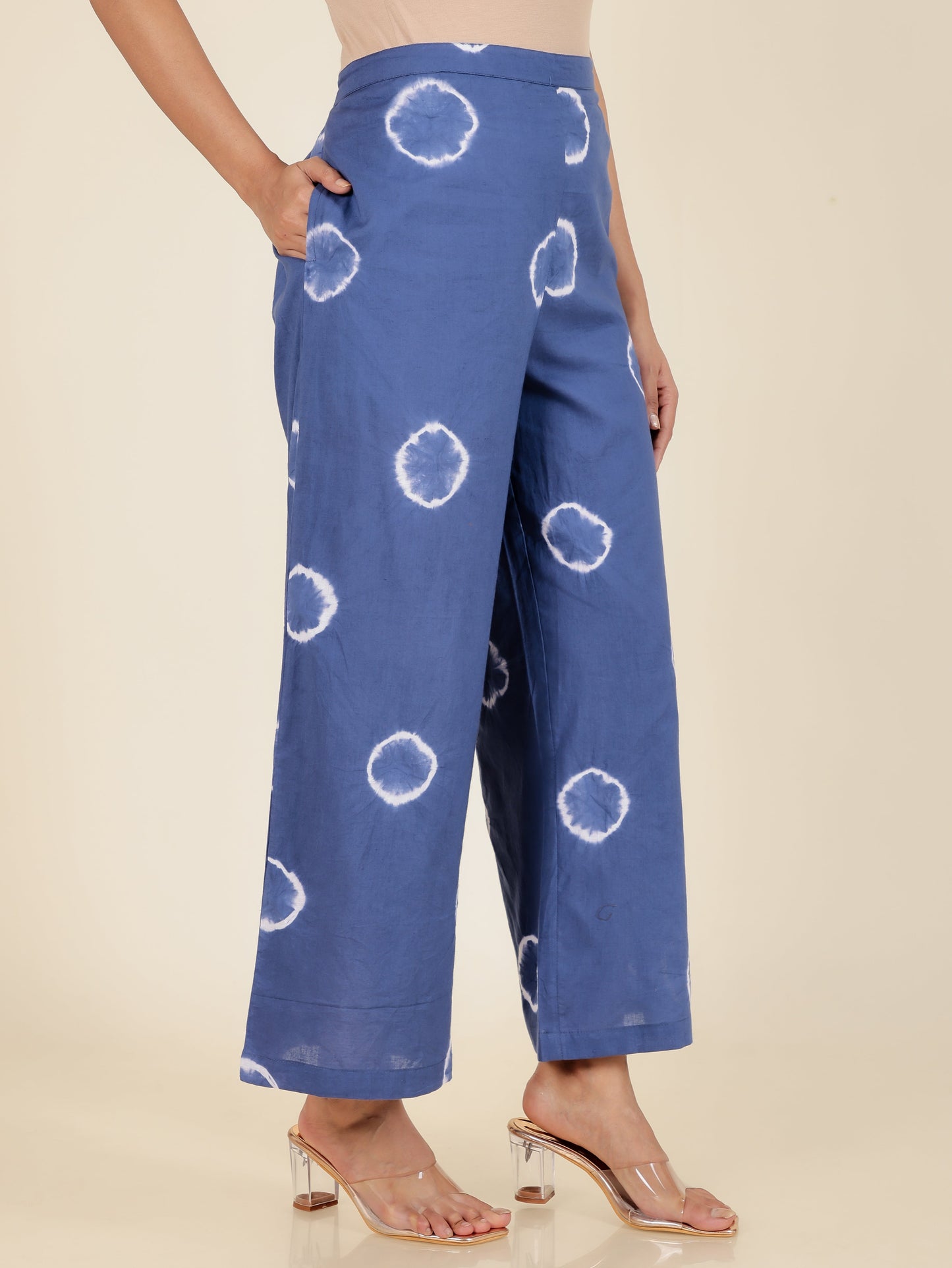 Soft Cotton Tie-Dye Blue Palazzo