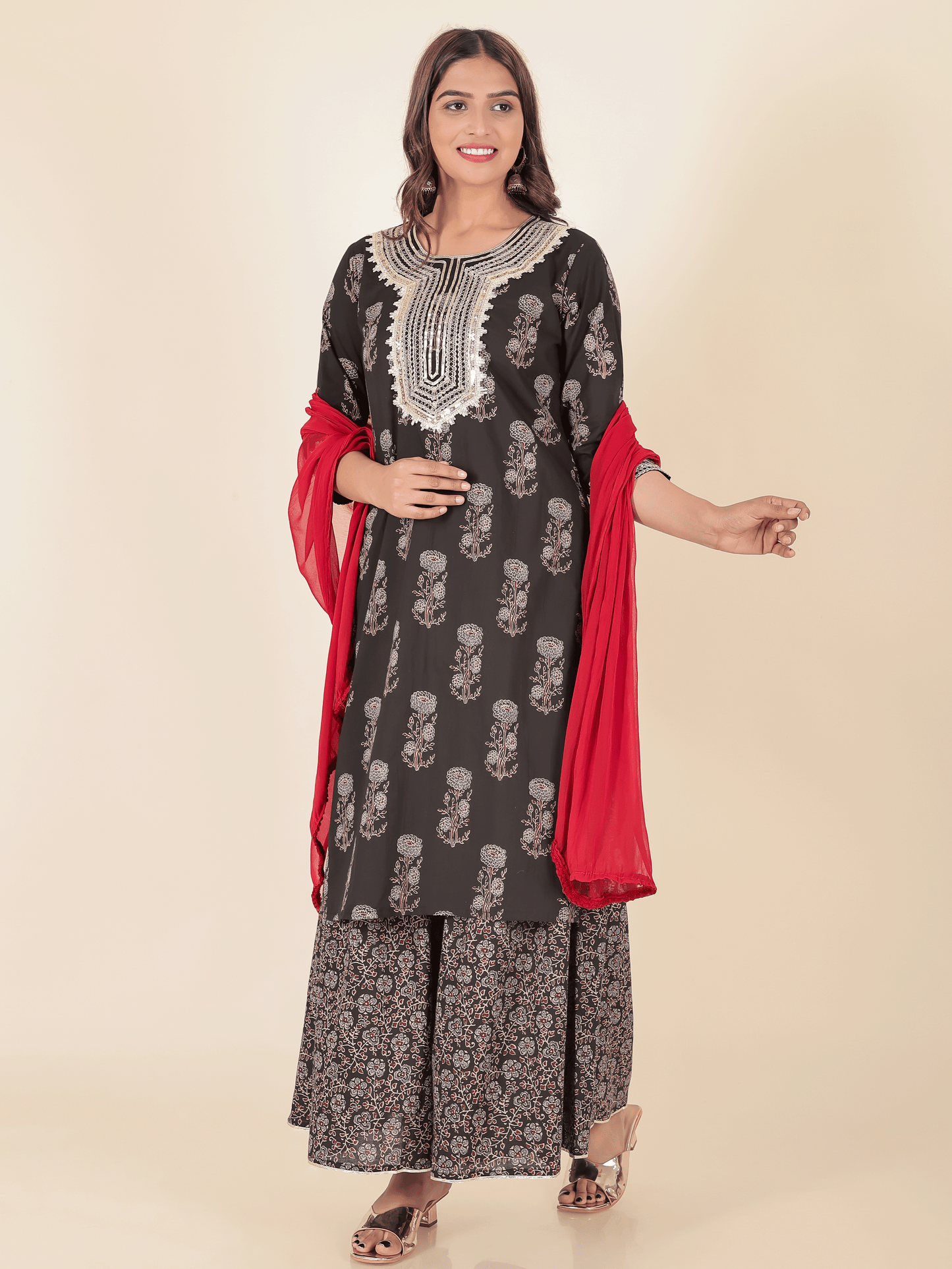 Chiffon Solid Red Dupatta