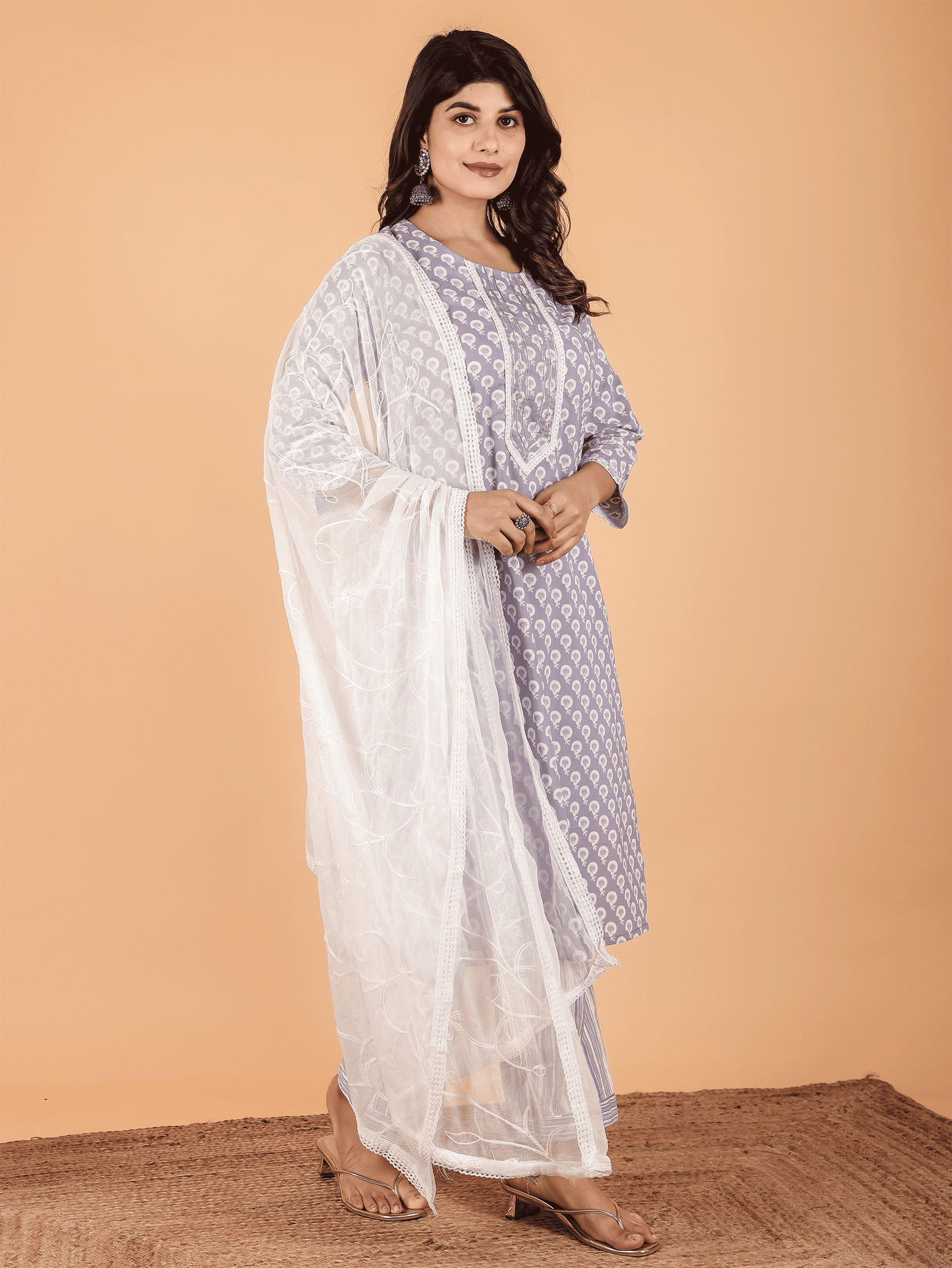 Chiffon Solid White Dupatta