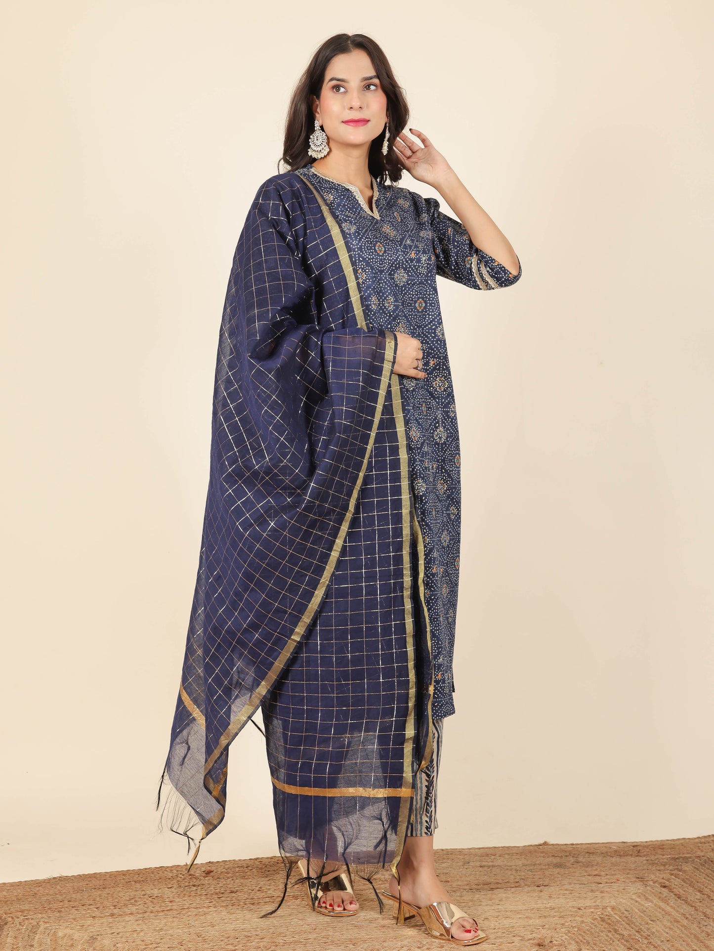 Chanderi Woven Design Blue Dupatta