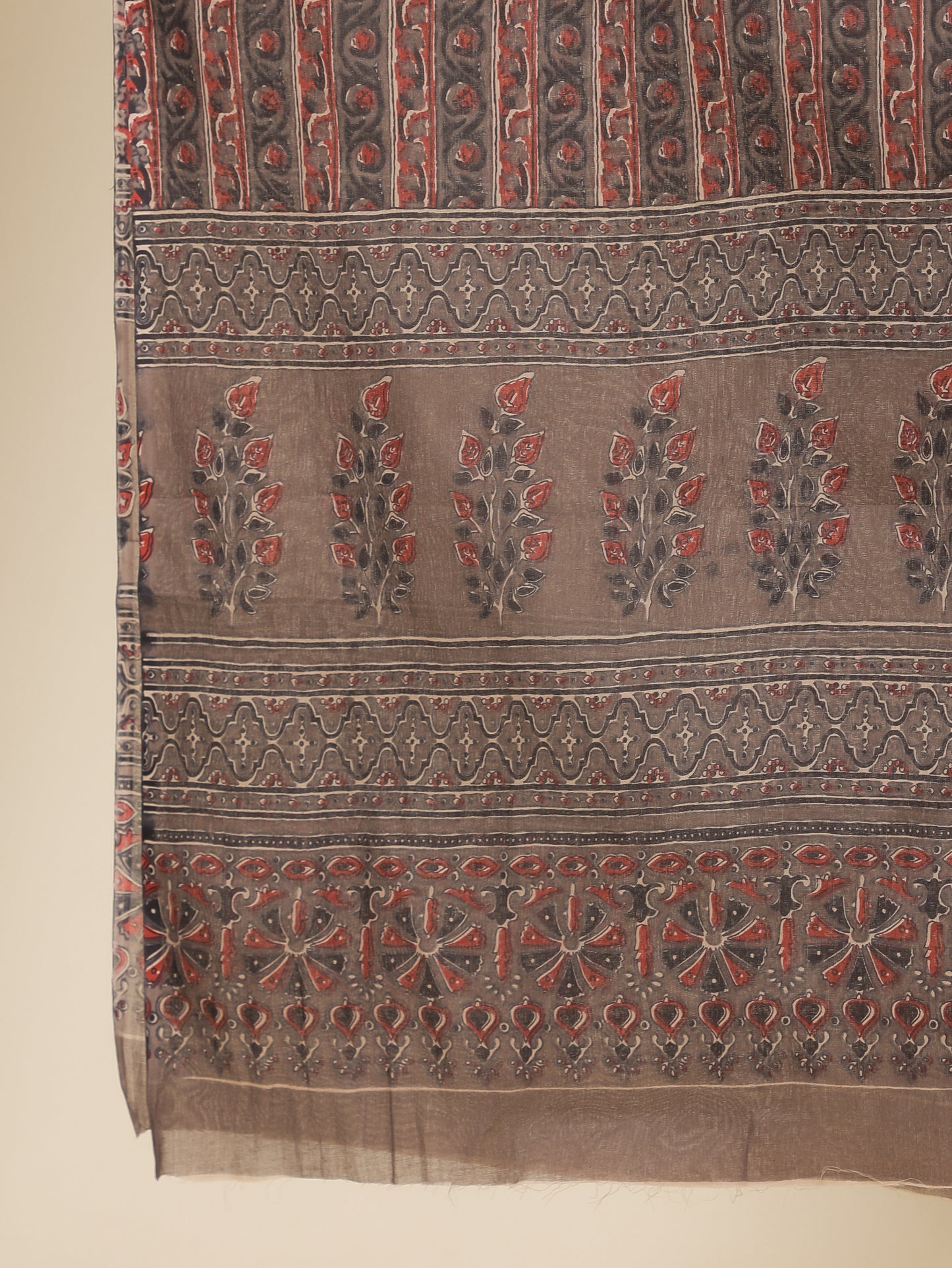 Embroidered Soft Cotton Geometric Straight Brown Kurta