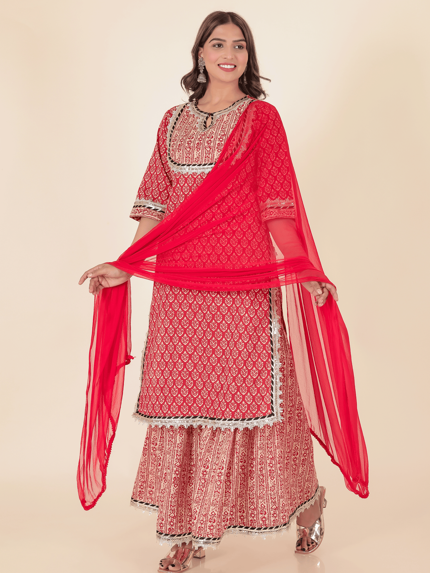 Chiffon red Dupatta