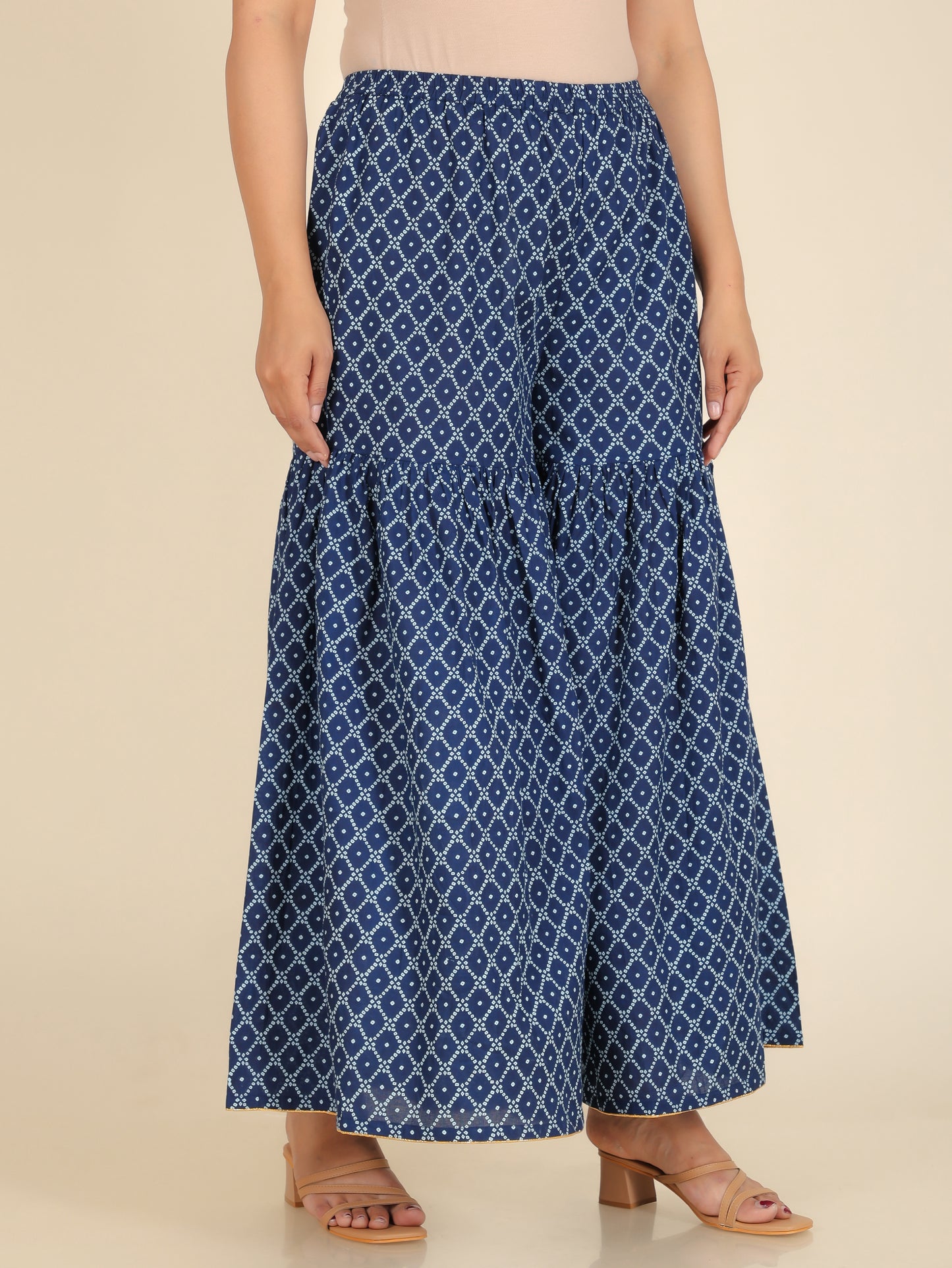 Soft Cotton Floral Straight Blue Kurta