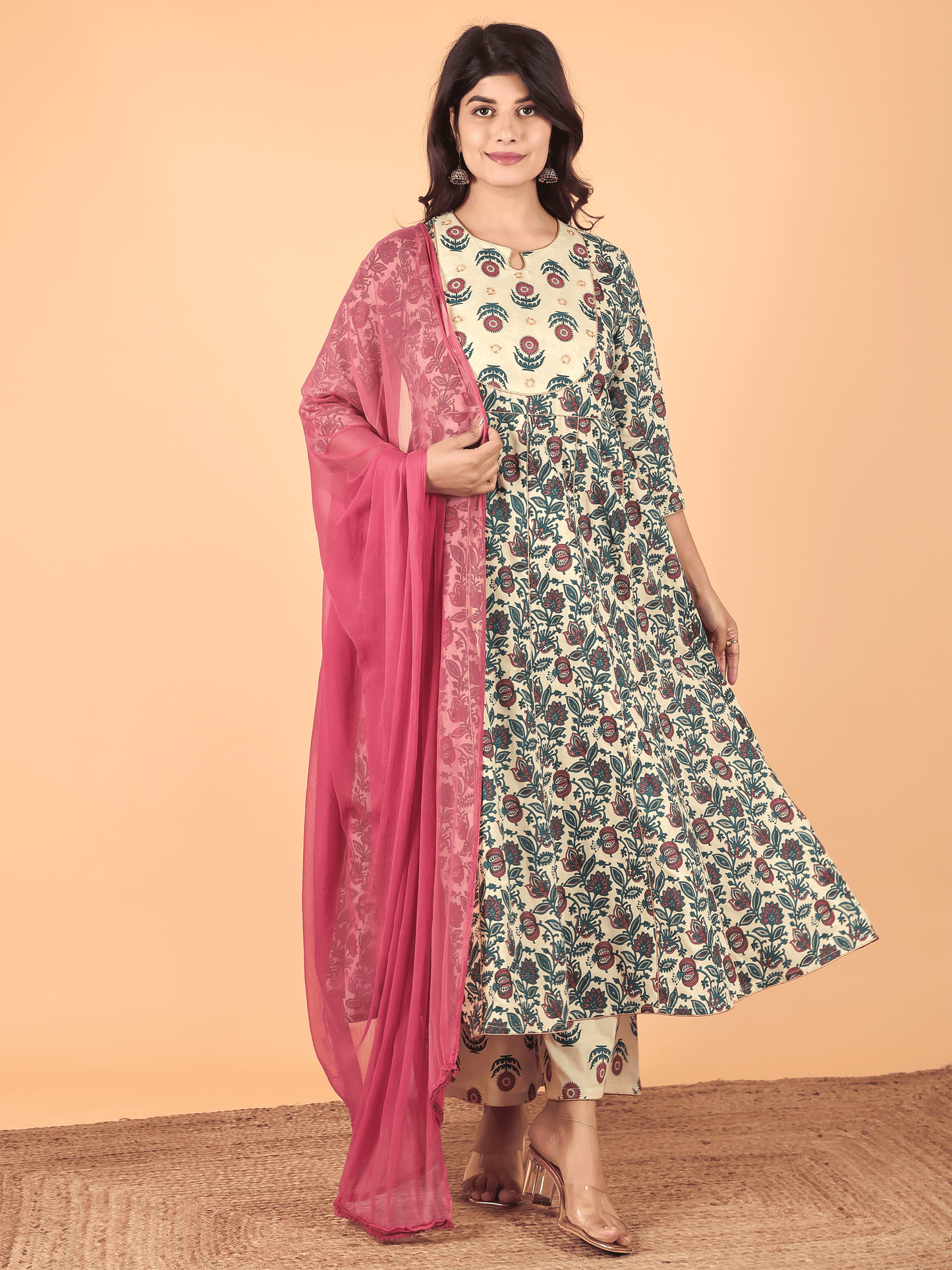Chiffon Solid Pink Dupatta