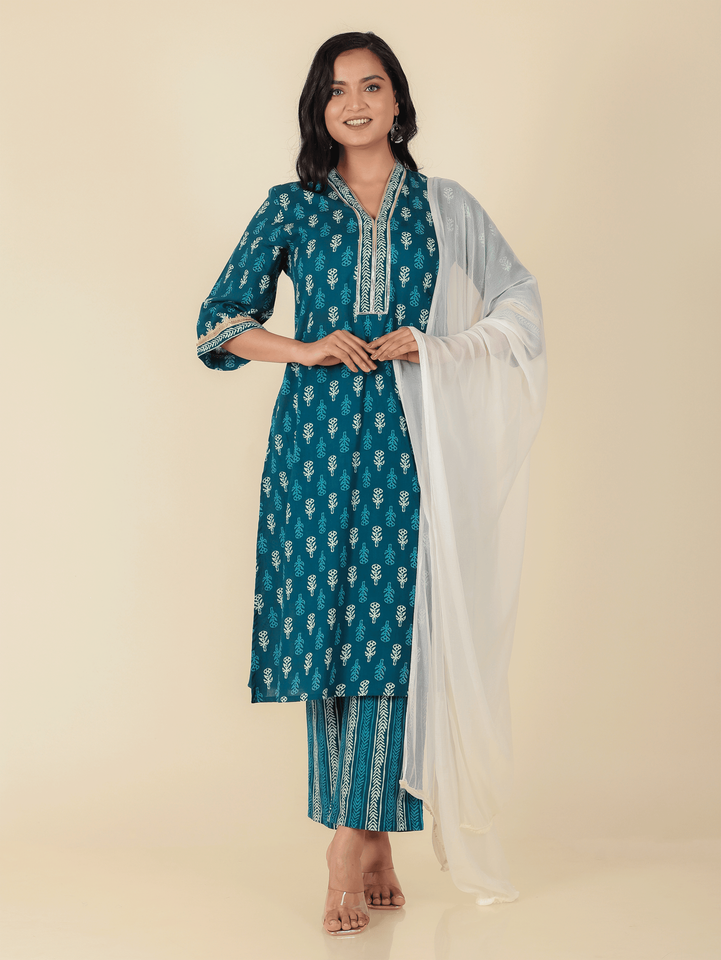Chiffon Solid White Dupatta