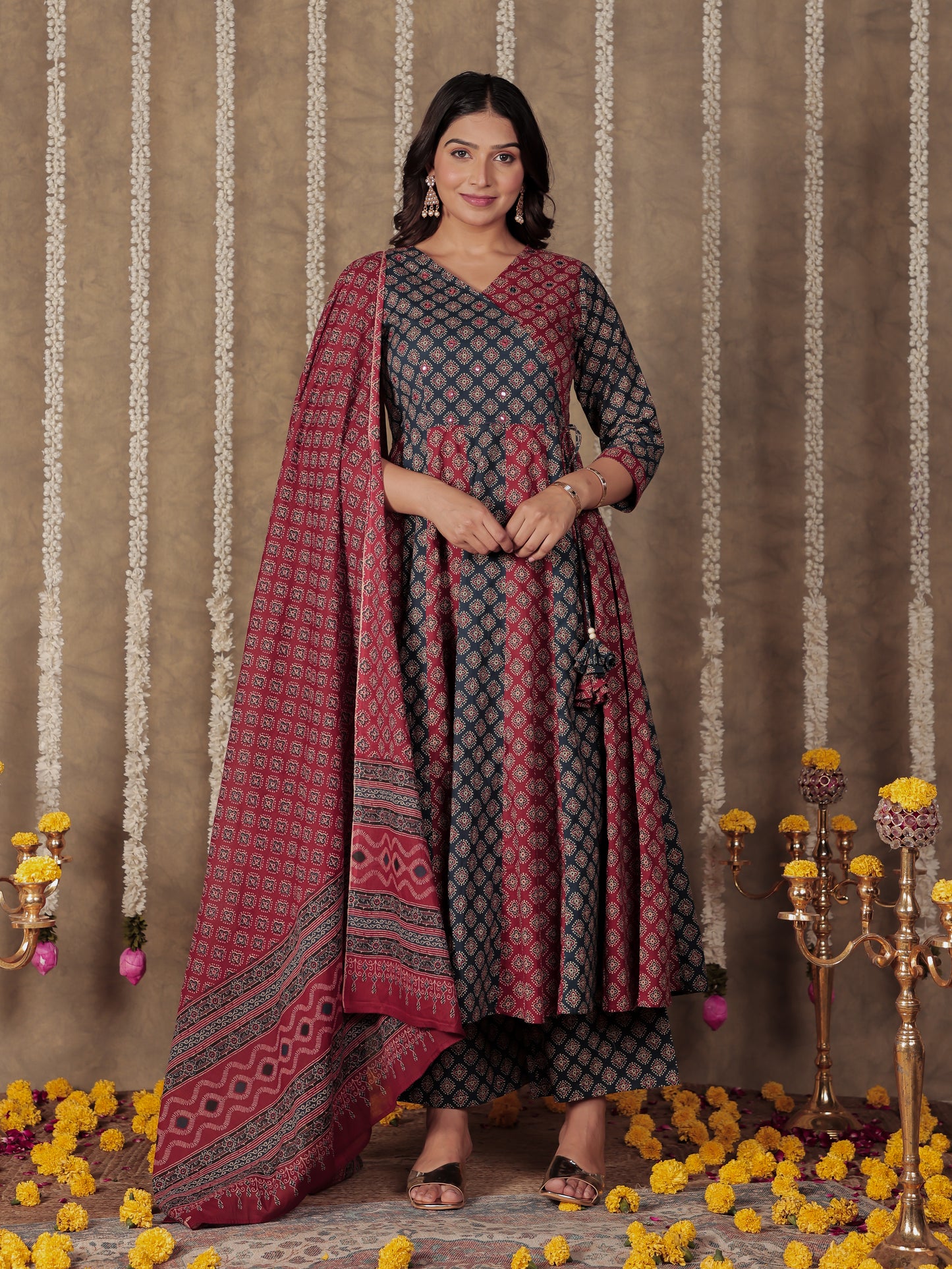 Voile Cotton Butti Blue Dupatta