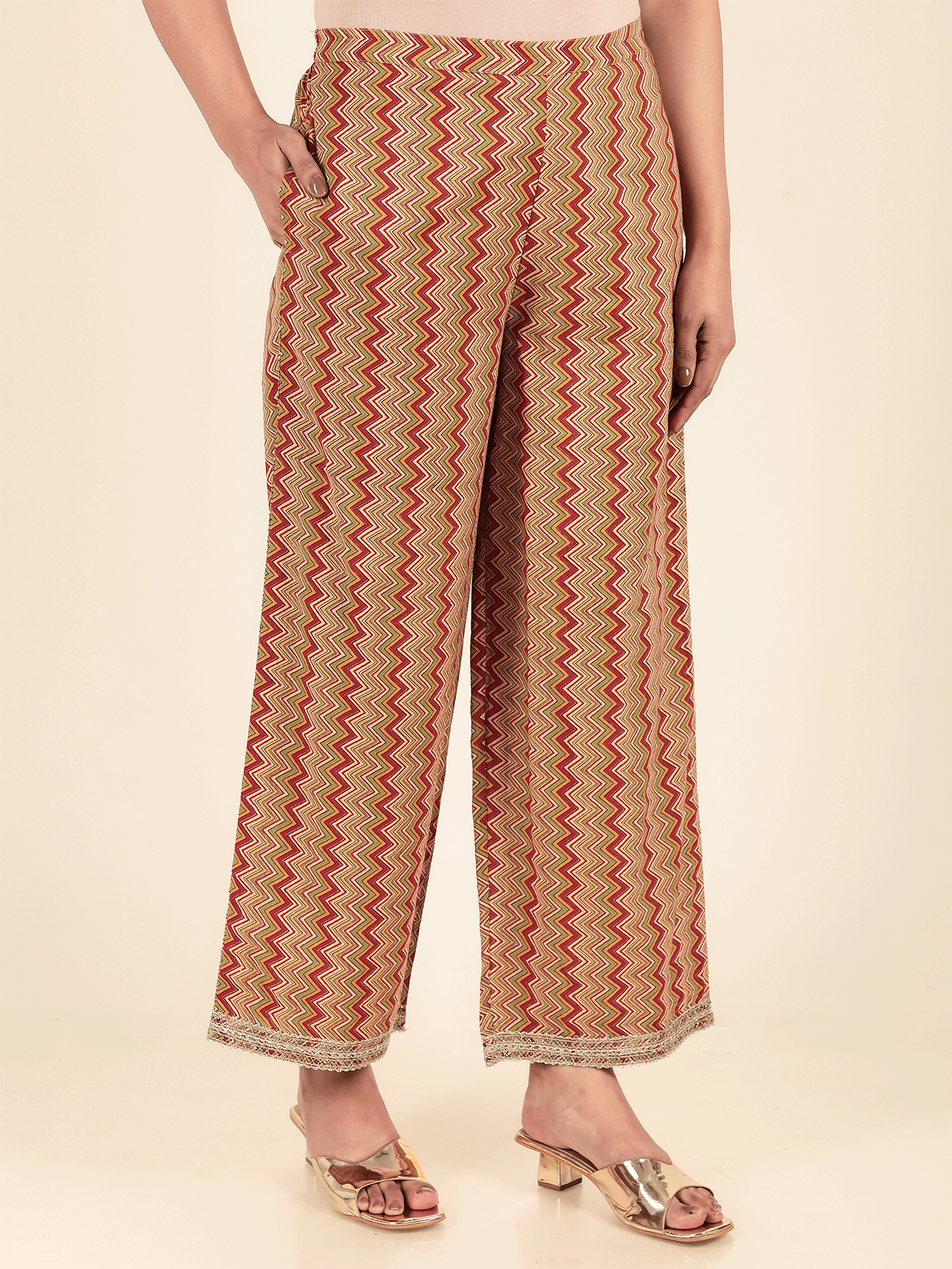 Embroidered Soft Cotton Butti Anarkali Red Kurta