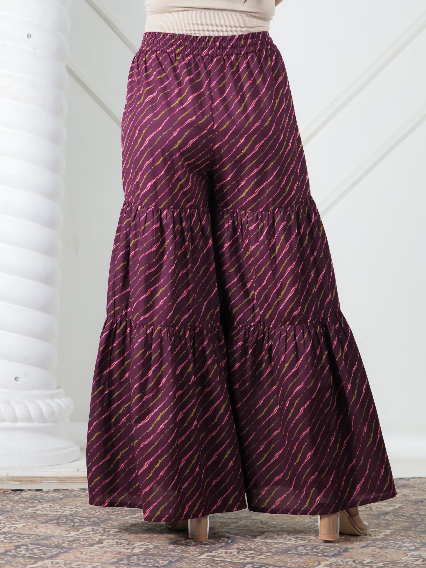 Soft Cotton Floral Straight Purple Kurta