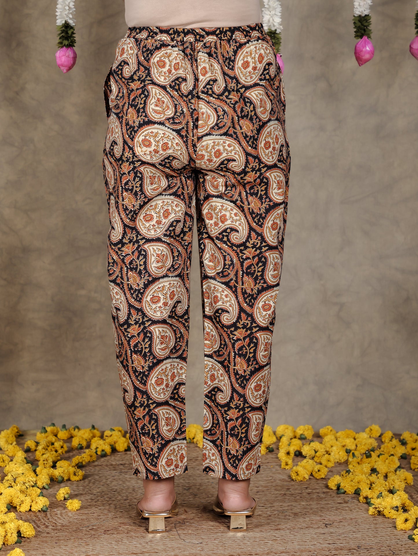 Soft Cotton Butti Black Tapered Trousers