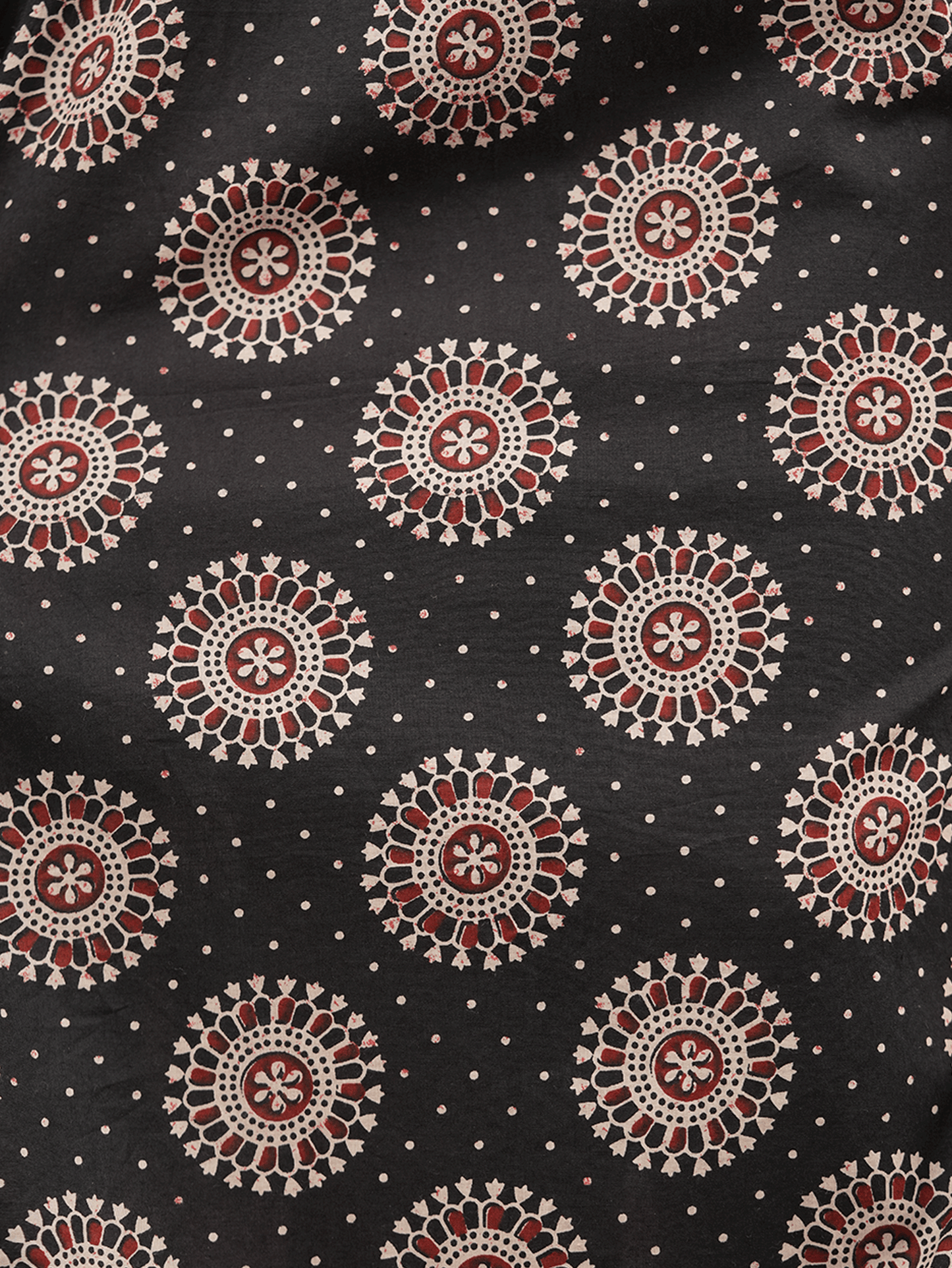 Soft Cotton Ajrakh A-line Black Dress