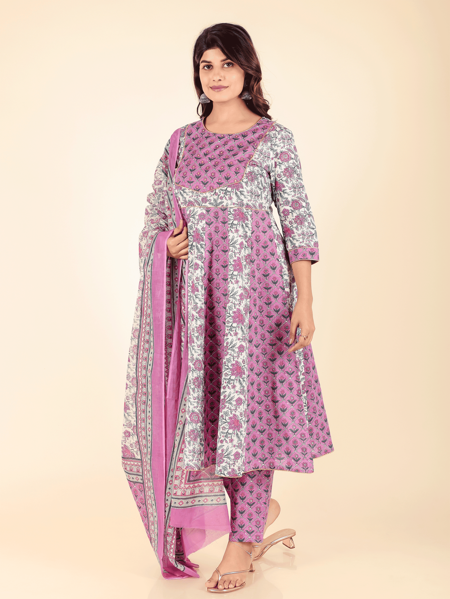 Cotton Voile Floral White Dupatta