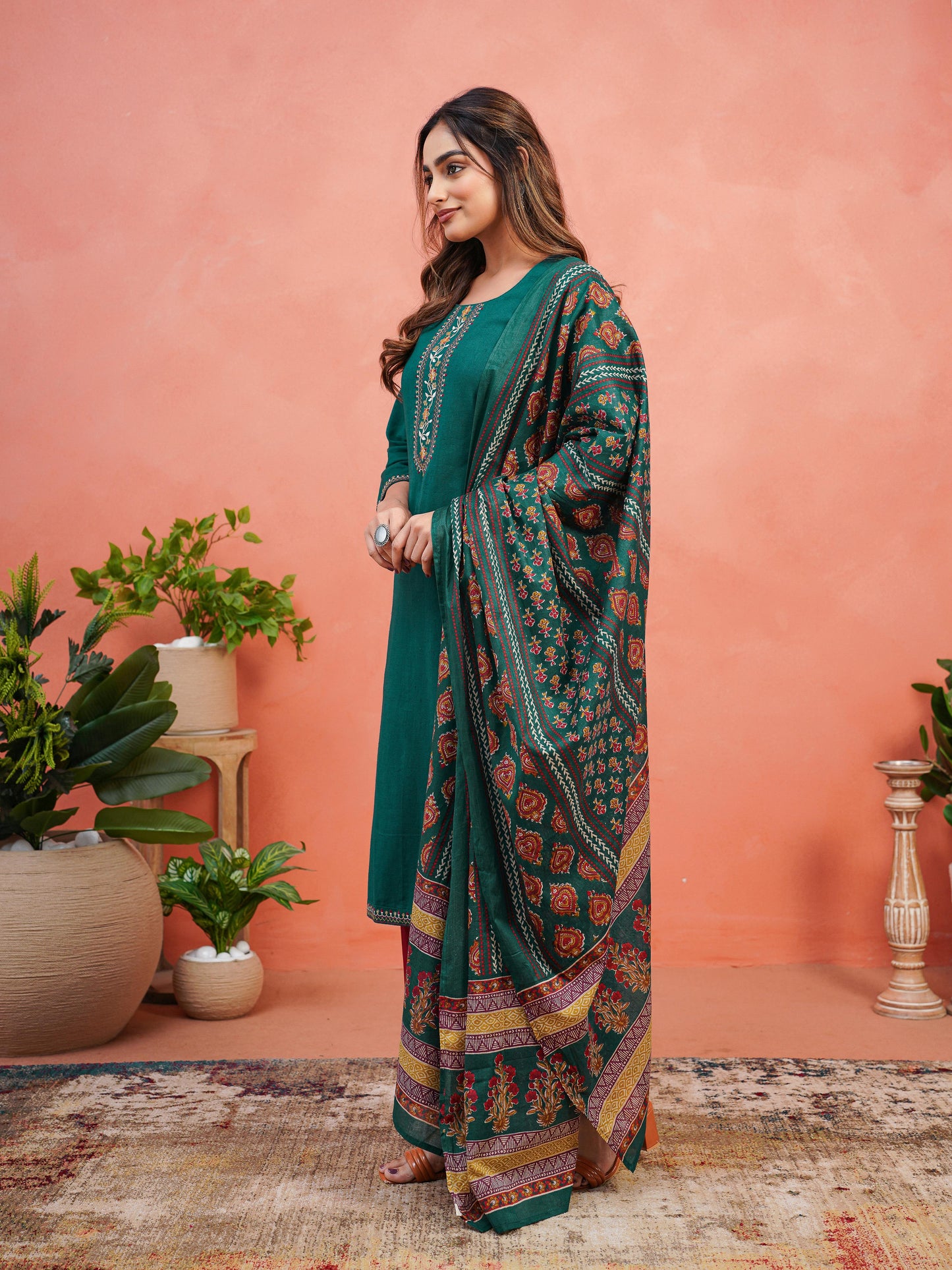 Cotton Voile Floral Multicolor Dupatta