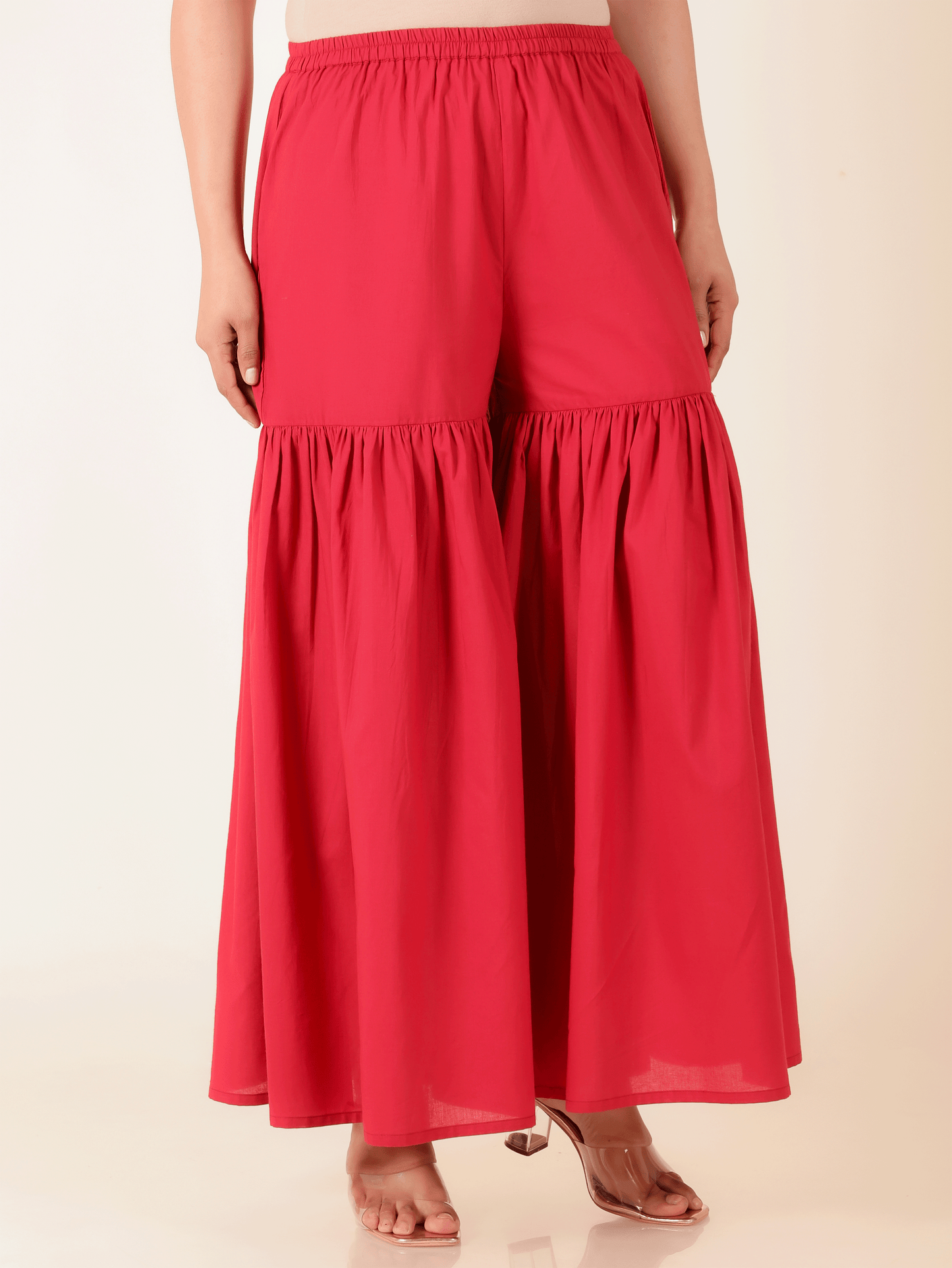 Soft Cotton Solid maroon Sharara