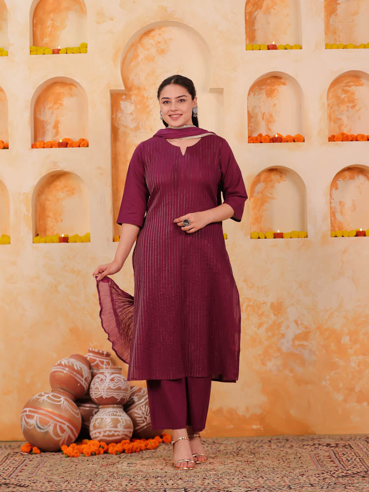 Cotton Voile Solid Purple Dupatta