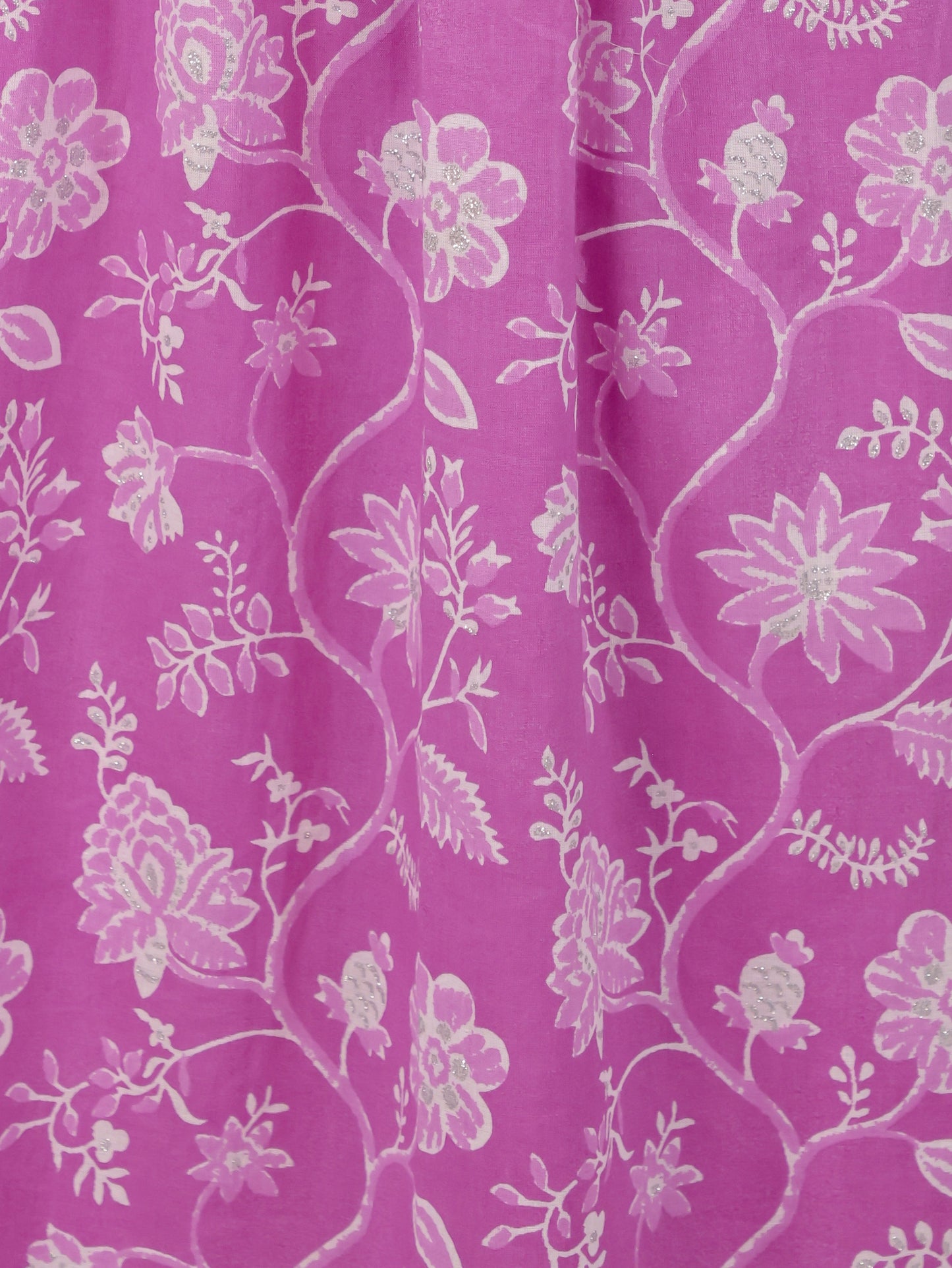 Embroidered Soft Cotton Floral Flared Pink Kurta
