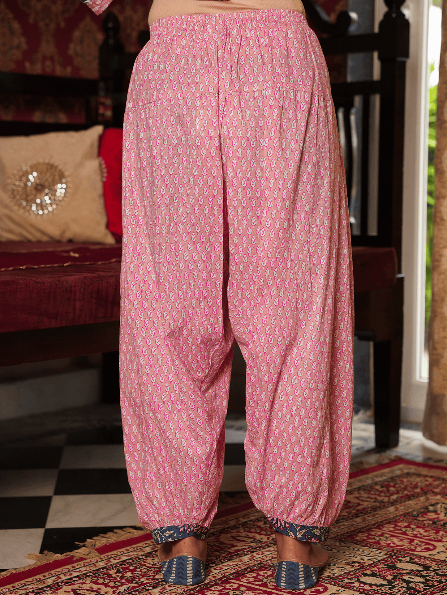 Soft Cotton Floral Straight Pink Kurta