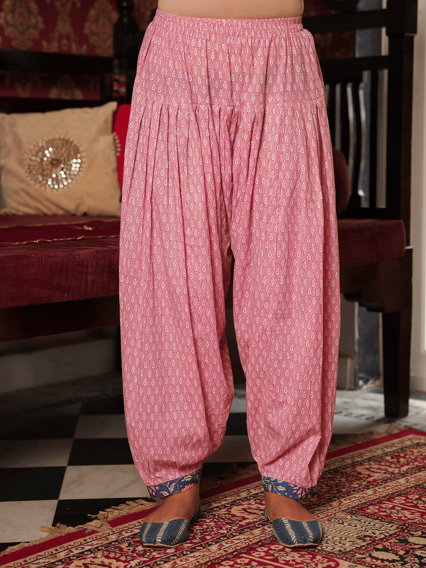 Soft Cotton Floral Blue Salwar