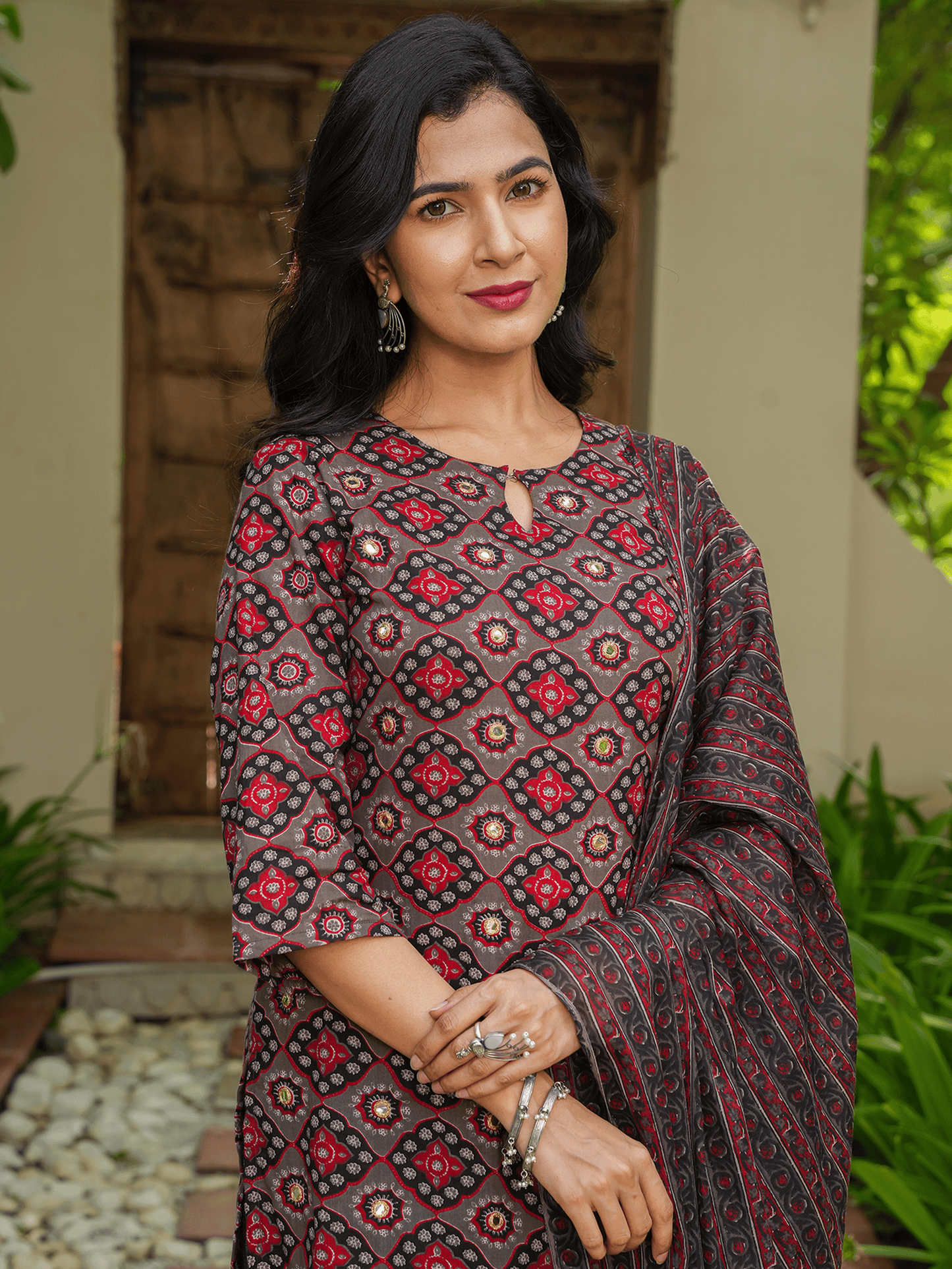 Soft Cotton Floral Brown Dupatta