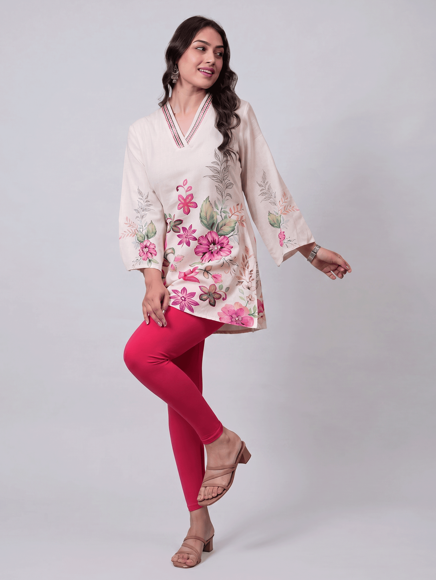 Knit Solid Fuchsia Leggings