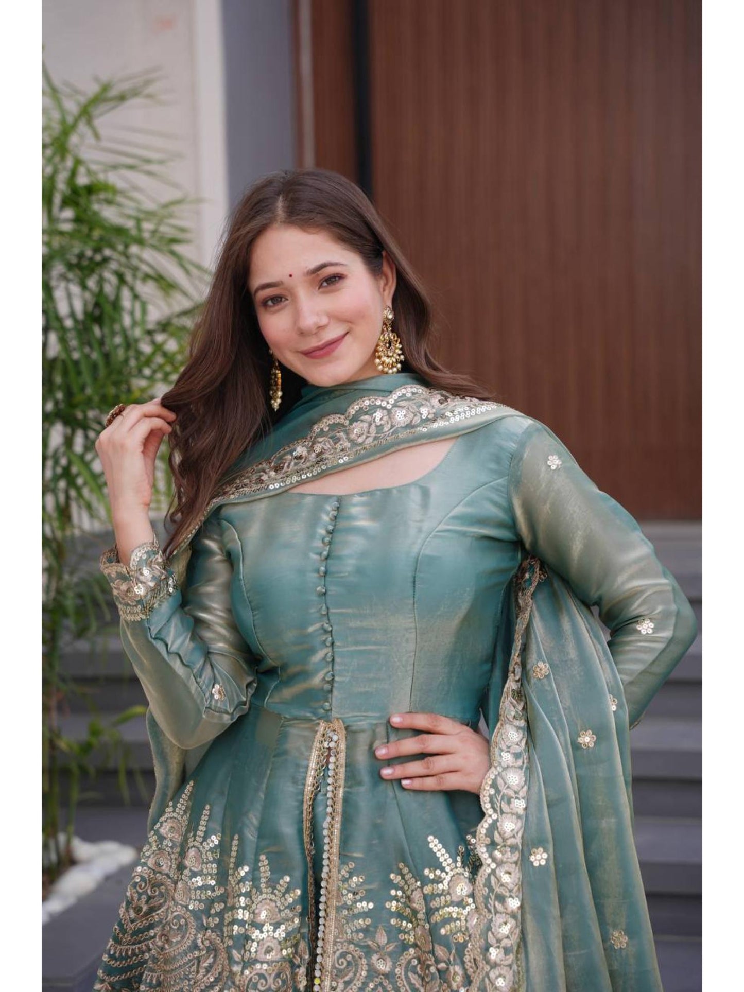 Kurta With Palazzo And Dupatta (Set of 3)