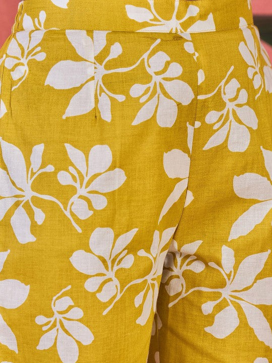 Printed Pure Cotton Tunic With Trouser Co-Ords