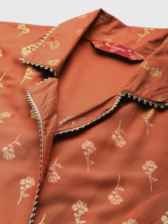 Print Wrap Ethic Dress