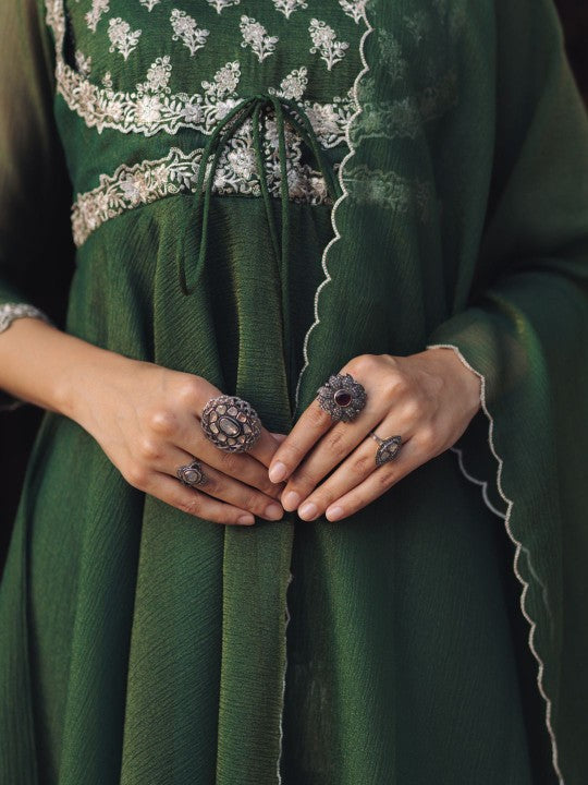 anayna Women Ethnic Motifs Embroidered Panelled Kurta