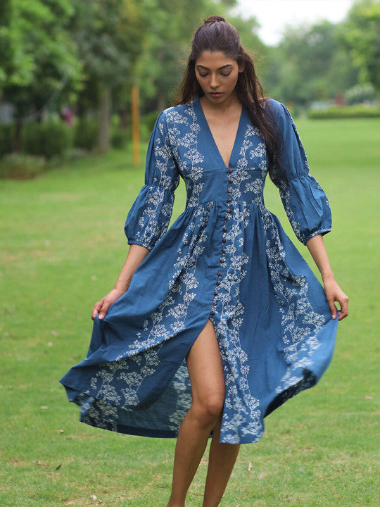 Chidiyaa Blue Floral Dress