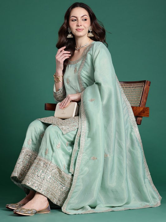 Indo Era Ethnic Motifs Embroidered Sequinned Kurta