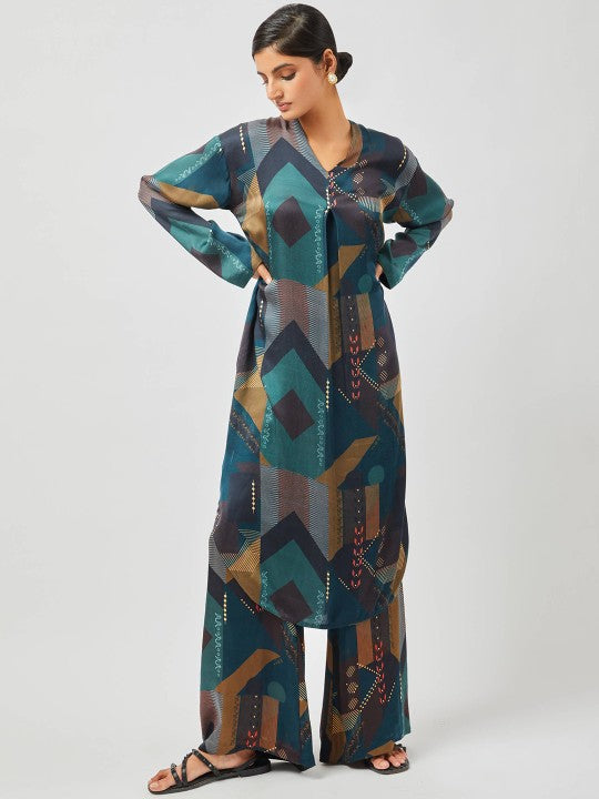 Contemponari Printed Top & Palazzos Coords