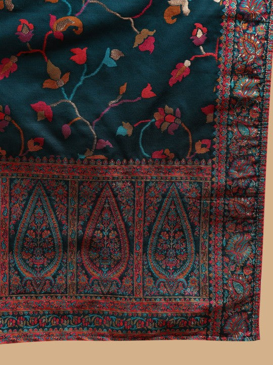 AHIKA Floral Woven Design Regular Straight Kurta