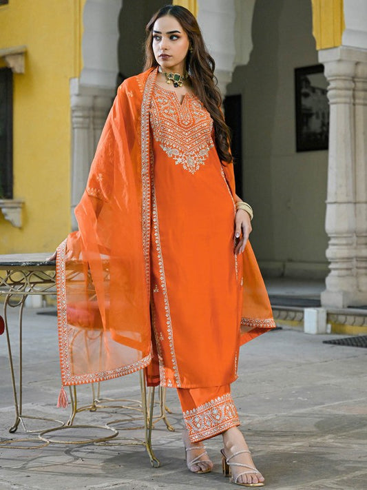 House of Pataudi Women Embroidered Regular Kurta