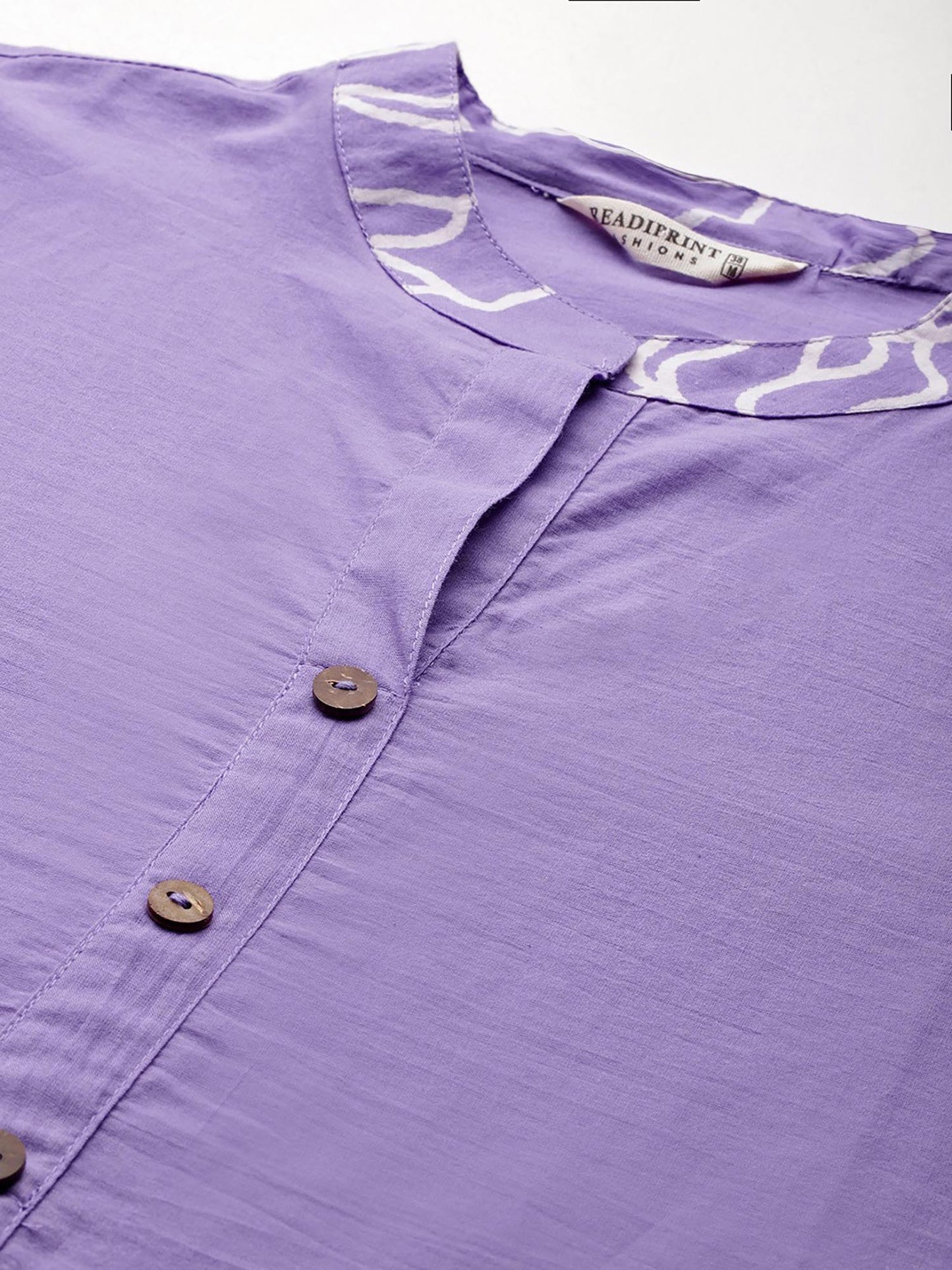 A Line Style Cotton Fabric Lavender Color Co-Ord (Set of 2)