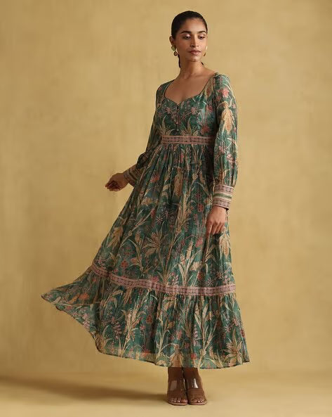 Printed A-Line Dress