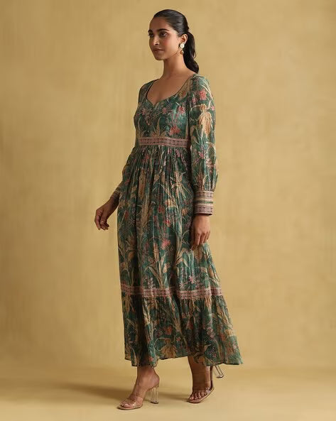 Printed A-Line Dress