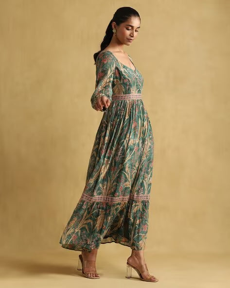 Printed A-Line Dress