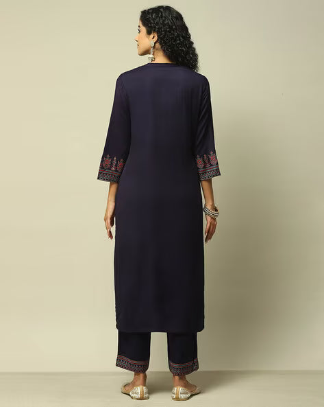Women Floral Print Straight Kurta with Palazzos & Dupatta