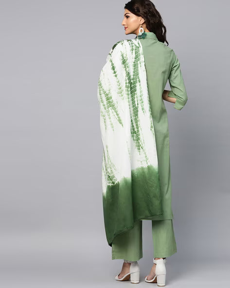 Textured Straight Kurta Set