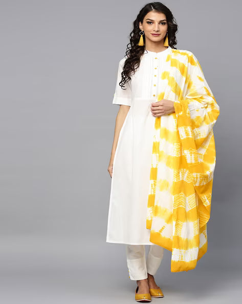 Textured Straight Kurta Set