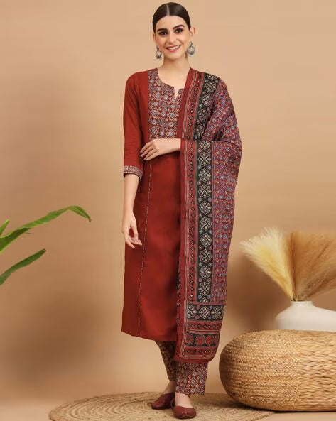 Floral Print Straight Kurta Set