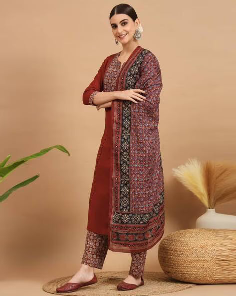 Floral Print Straight Kurta Set