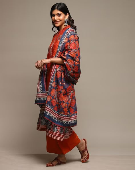 Women Printed Straight Kurta Suit Set