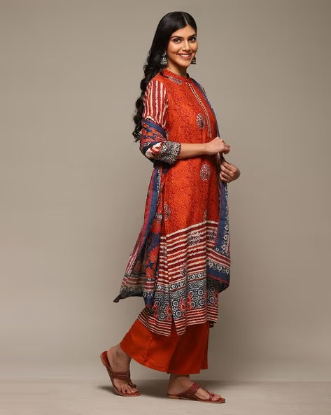 Women Printed Straight Kurta Suit Set